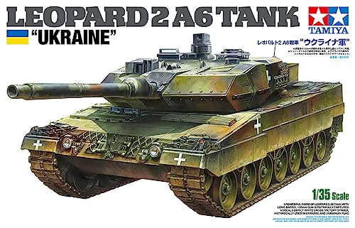 Tamiya 25207 1:35 BW KPz Leopard 2 A6 (3) Ukr. - Modellbausatz,Plastikbausatz, Bausatz zum Zusammenbauen, Panzer Bausatz, Olivgrün von TAMIYA