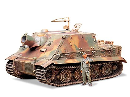 Tamiya 300035177-1:35 WWII Sturmtiger, 38 cm, RW61 (1), originalgetreue Nachbildung, Plastik Bausatz, Basteln, Modellbausatz, Zusammenbauen, unlackiert, Braun von TAMIYA