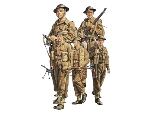 Tamiya 300035223-1:35 WWII Figuren-Set Britische Infanterie Patrol, 5 Soldaten, Grau von TAMIYA