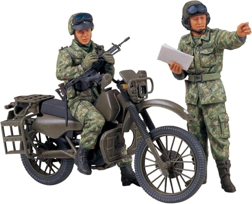 Tamiya 300035245 Militär 1:35 JGSDF Geländemotorrad (2), originalgetreue Nachbildung, Modellbau, Plastik Bausatz, Basteln, Hobby, Kleben, Plastikbausatz, Zusammenbauen, unlackiert, S von TAMIYA