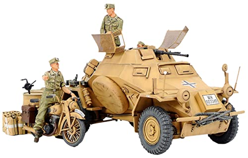 Tamiya 300035286 300035286-1:35 WWII Sonderkraftfahrzeug 222 Späh-Panzer Nord Africa (3).originalgetreue Nachbildung, Plastik Bausatz, Basteln, Modellbausatz, Zusammenbauen, unlackiert von TAMIYA