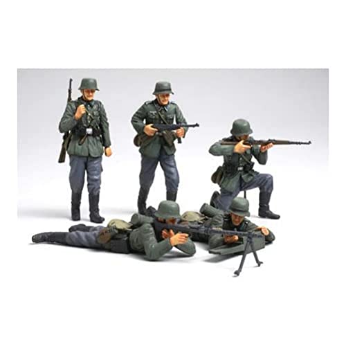 Tamiya 300035293-1:35 WWII Figuren-Set Deutsche Infanterie Frankreichfeldzug (5), Schwarz von TAMIYA