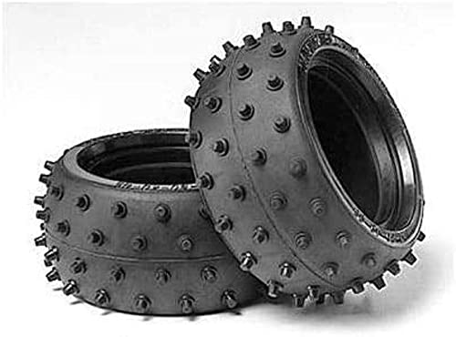 Tamiya 300053059 Buggy-Reifen Stud Spike 38mm breit, Small, Hellbraun von TAMIYA