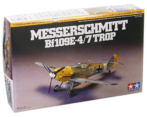 Tamiya 300060755 60755 Messerschmitt 300060755-1:72 ME-BF 109E-4/7 Trup, Flugzeug, Standmodell,originalgetreue Nachbildung, Plastik Bausatz, Basteln, Modellbausatz, Zusammenbauen, unlackiert, 1/72 von TAMIYA