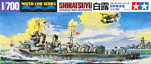 TAMIYA 31402 1:700 JPN Zerstörer Shiratsuyu WL - Modellbau, Plastik Bausatz, Basteln, Hobby, Kleben, Plastikbausatz, Mehrfarbig,Schiff Modell, Mittel, Weiss/Opulenter Garten von TAMIYA