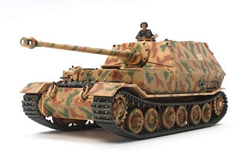 TAMIYA 32589" 1:48 Jagdpanzer Elefant,Fahrzeugoriginalgetreue Nachbildung, Modellbau, Plastik Bausatz, Basteln, Hobby, Kleben, Modellbausatz, Zusammenbauen, unlackiert, Braun, Schwarz, Grün von TAMIYA