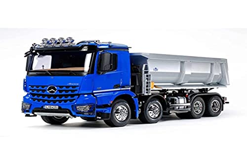 TAMIYA 56366 1:14 RC MB Arocs 4151 Kipper 8x4, Bausatz zum Zusammenbauen, RC Truck, fernsteuerbarer, Lastwagen, LKW, Konstruktionsspielzeug, Basteln Blau von TAMIYA