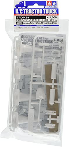 Tamiya 56558 1:14 Truck Baustellen-Set Pylone/Werkz. - Plastik Bausatz, Basteln, Modellbausatz, Zusammenbauen, unlackiert, Mehrfarbig von TAMIYA