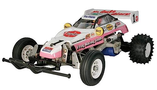 TAMIYA 58354 1:10 RC The Frog 2005 2WD Buggy LWA - ferngesteuertes Auto, RC Fahrzeug, Modellbau, Bausatz zum Zusammenbauen, Hobby, RC Modell, Pink/Weiß von TAMIYA