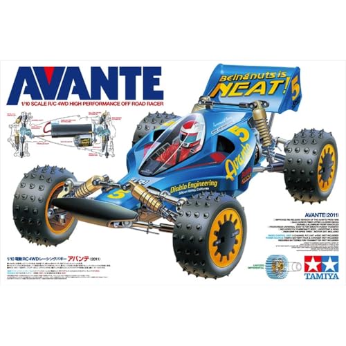 TAMIYA 58489 1:10 RC Avante 2011 - Ferngesteuertes Auto, RC Fahrzeug, Modellbau, Bausatz, Hobby, Handwerk, RC Buggy von TAMIYA