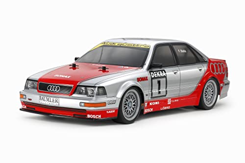 Tamiya 58699 1:10 Audi V8 1992 Tourenwagen (TT-02) -ferngesteuertes Auto, Fahrzeug, Modellbau, Zusammenbauen, Hobby, RC Bausatz, unlackiert, 463x 188x138 millimeters von TAMIYA