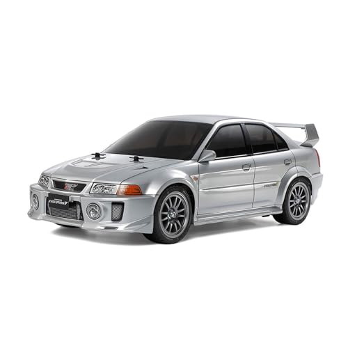 TAMIYA 58713 1:10 RC Mitsubishi Lancer Evo V TT-02 - ferngesteuertes Auto, RC Fahrzeug, Modellbau, Bausatz zum Zusammenbauen, Hobby, Basteln, RC Modell, RC Bausatz von TAMIYA