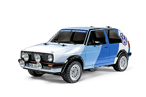 Tamiya 58714 1:10 RC VW Golf II GTI 16V Rally MF-01X - ferngesteuertes Auto, Fahrzeug, Modellbau, Zusammenbauen, Hobby, RC Bausatz, unlackiert, Mehrfach von TAMIYA