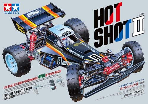 TAMIYA 58737 1:10 RC Hotshot II (2024) 4WD - ferngesteuertes Auto, Fahrzeug, Modellbau, Zusammenbauen, Hobby, RC Bausatz, unlackiert von TAMIYA