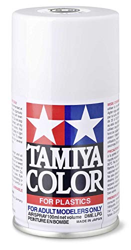 TAMIYA 85026 TS-26 Weiss glänzend 100ml - Sprühfarbe für Plastikmodellbau, Modellbau und Bastelzubehör, Sprühfarbe für den Modellbau, Lila, Weiß von TAMIYA