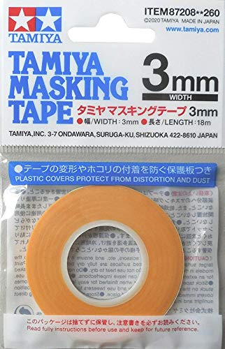 TAMIYA TAM87208 87208 Masking Tape 3 mm/18m, Modellbau, Zubehör, Gelb von TAMIYA