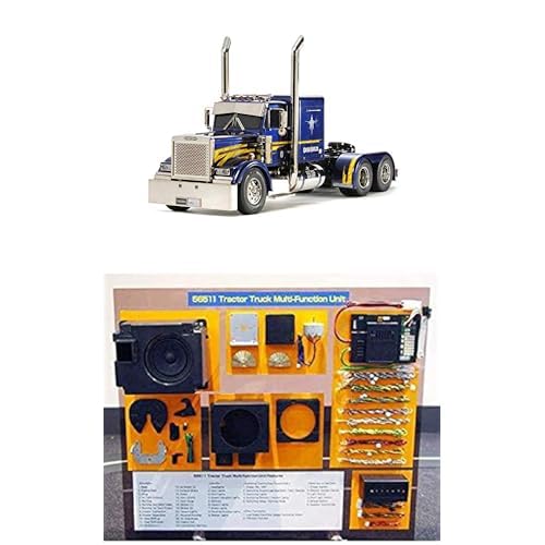 TAMIYA Bundle 56344 Grand Hauler 1:14 Elektro RC Modell-LKW Bausatz + 56511 Sound Modul - Truck Multifunktionseinheit, Gelb, fernsteuerbarer, Lastwagen, LKW, Konstruktionsspielzeug, Modellbau, Basteln von TAMIYA