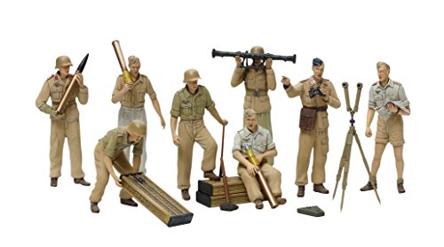 Tamiya 300035343-1:35 Figure-Set DAK Luftwaffe Artillerie, originalgetreue Nachbildung, Plastik Bausatz, Basteln, Modellbausatz, Zusammenbauen, unlackiert, White von TAMIYA