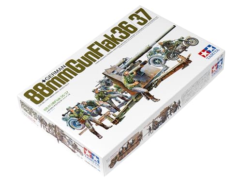 Tamiya 300035017-1:35 WWII Dt. Flak 8.8 mit Motorrad (9) von TAMIYA