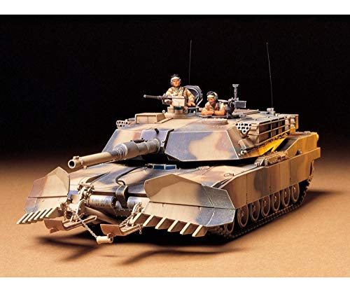 Tamiya 300035158 TAM35158 M1A1 Abrams Panzer 35158-1:35 US Kampfpanzer Minenräum-Pflug (2), Modellbausatz, Plastikbausatz, Bausatz zum Zusammenbauen, detaillierte Nachbildung, verschieden von TAMIYA