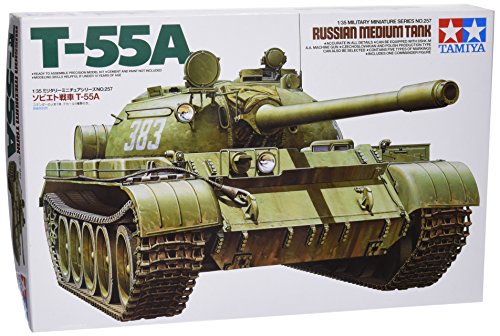 TAMIYA TAM35257 300035257 - 1:35 Russiche Military Kampfpanzer T-55 A -1, Armeegrün von TAMIYA