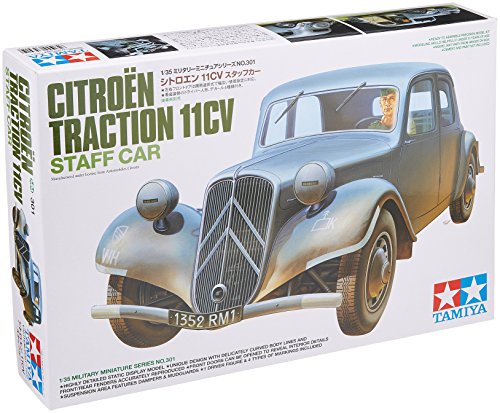 Tamiya 300035301-1:35 WWII Fr Citroen Traction Dienstwagen, originalgetreue Nachbildung, Plastik Bausatz, Basteln, Modellbausatz, Zusammenbauen, unlackiert, Silber von TAMIYA