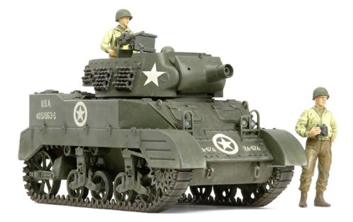 TAMIYA 300035312 1/35 US Howitzer Motor Carriage M8 Plastic Model Kit Militär Modellbausatz, Braunoliv von TAMIYA