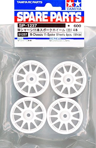 Tamiya 300051237 - M-Chassis Felgen Suzuki Swift (4), weiß von TAMIYA