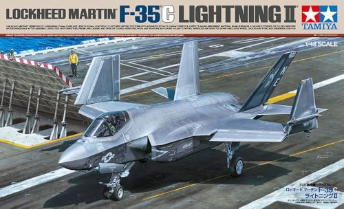 Tamiya 61127 1:48 US F-35C Lightning II - originalgetreue Nachbildung, Plastik Bausatz, Basteln, Modellbausatz, Zusammenbauen, Jet Bausatz von TAMIYA