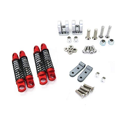 TAMOSH für D12 RC Auto Upgrades Teile Metall Vorne und Hinten Stoß DäMpfer DäMpfer mit Festem Sitz ZubehöR, Rot von TAMOSH