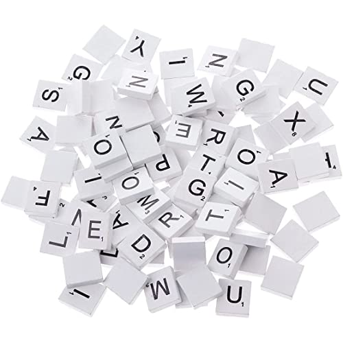 TANGPINGMAO 【100pcs】 Weiße Holzspänen DIY English Alphabet Puzzle Alphabetisierung Quadrate Baby Intellektuelle Entwicklung Holzchips 【Weiß】 von TANGPINGMAO