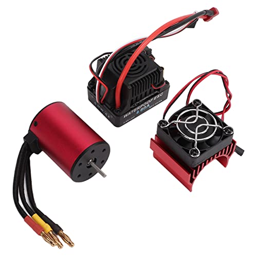 TANIQIACA S3650 4300KV Bürstenloser Motor 60a Bürstenloser ESC-Motor Kühlkörpersatz Für 1/10 Ferngesteuertes Auto von TANIQIACA