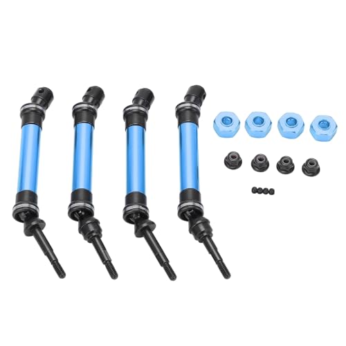 TANIQIACA Vorderer und hinterer Antriebswellensatz aus Stahl mit Gleitmuttern für Slash 1/10 RC-Cars, ideal für Bastler (Blue) von TANIQIACA