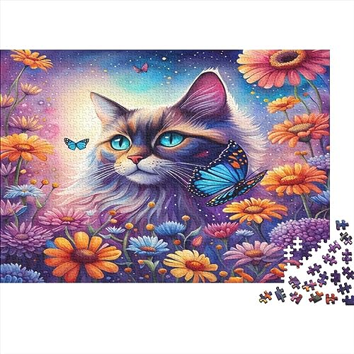 Cartoon-Katze Puzzle 1000 Pieces, 1000 Pieces Jigsaw Puzzle - Impossible Puzzle for Adults Puzzle Sets Puzzles Educational Games for Families 1000pcs (75x50cm) von TANLINGFL