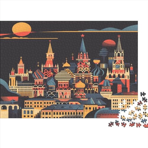 City ​​Building Puzzles Jigsaw for Adults and Families Wooden Kids Gift School Interactive 1000 Piece Mom Dad Festival 1000pcs (75x50cm) von TANLINGFL