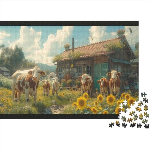 Cow Puzzle 1000 Pieces Adult Puzzles for Adults Educational Game Challenge Toy 1000 Piece Puzzles for Adults 1000pcs (75x50cm) von TANLINGFL