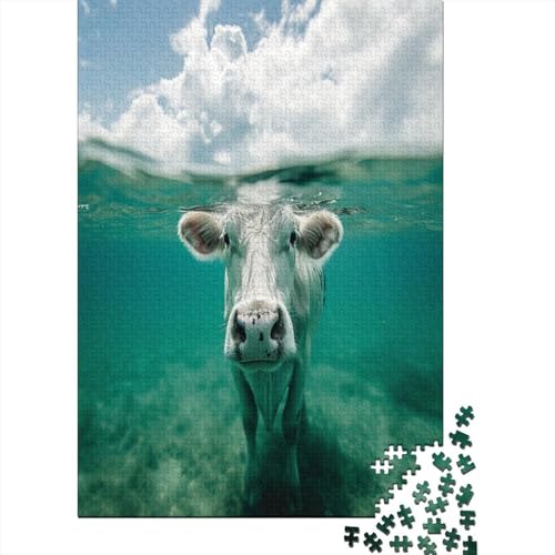 Cute Little Cow 1000 Piece Puzzles for Adults, Large Challenging Mini Puzzle, Difficult Puzzles, 1000 Pieces, Gift for Christmas, Birthday, Home Decoration 1000pcs (75x50cm) von TANLINGFL