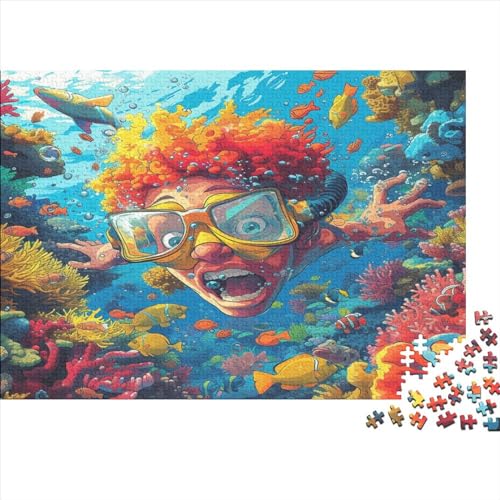 Diving Boy 1000 Piece Jigsaw Puzzle Puzzles for Kids & Teens, Fun Educational Games for Family Game Night 1000pcs (75x50cm) von TANLINGFL