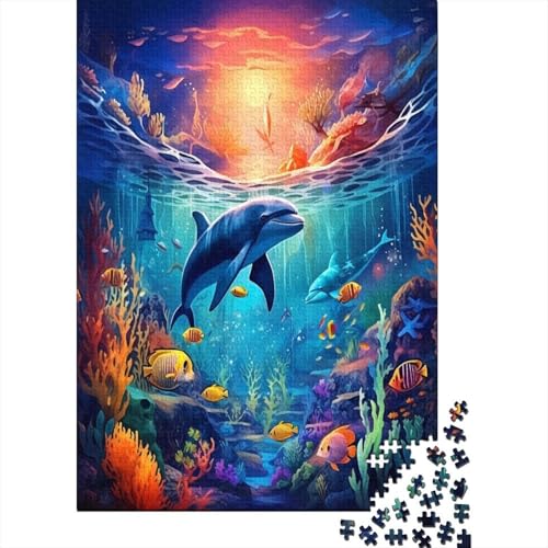 Dolphin Puzzle 1000 Pieces, 1000 Pieces Jigsaw Puzzle - Impossible Puzzle for Adults Puzzle Sets Puzzles Educational Games for Families 1000pcs (75x50cm) von TANLINGFL