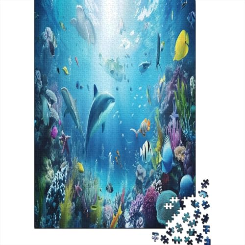 Dolphin Puzzle 1000 Pieces, 1000 Pieces Jigsaw Puzzle - Impossible Puzzle for Adults Puzzle Sets Puzzles Educational Games for Families 1000pcs (75x50cm) von TANLINGFL