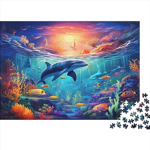 Dolphin Puzzles for Adults 1000 Puzzles for Adults Educational Game Challenge Toy 1000 Pieces Wooden Puzzles for Adults Teenager 1000pcs (75x50cm) von TANLINGFL