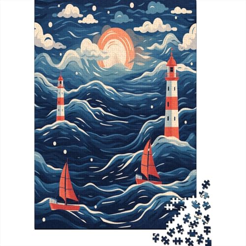 Lighthouse Puzzle Adults 1000 Pieces, Puzzle for Adults and Teenager from 14 Years, Colourful Tile Game Home Decoration 1000pcs (75x50cm) von TANLINGFL