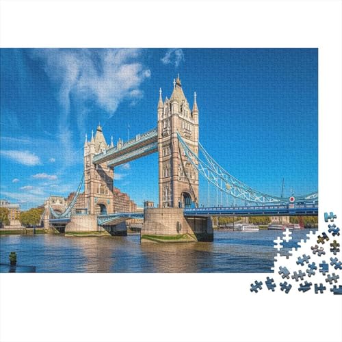 London Bridge 1000 Pieces Puzzles for Adults Teenagers Family Puzzle Game with Full Size Poster 1000 Piece Puzzle Teenager Educational Game Toy Gift 1000pcs (75x50cm) von TANLINGFL