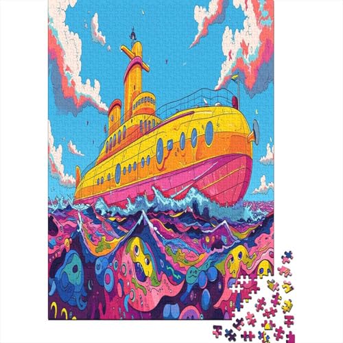 Submarine 1000-Piece Adult Jigsaw Puzzle for The Whole Family Made of Recyclable Materials Family Game, Team Building Game, Gift for A Loved One Or Friends 1000pcs (75x50cm) von TANLINGFL