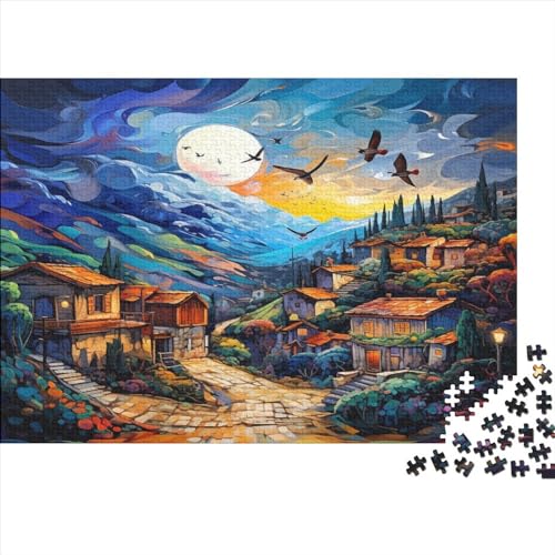 Villages Puzzles Jigsaw for Adults and Families Wooden Kids Gift School Interactive 1000 Piece Mom Dad Festival 1000pcs (75x50cm) von TANLINGFL