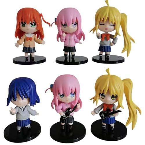 Bocchi The Rock Figur Gotou Hitori 6 Set Q Version Mini Action Anime 4 Zoll Figur Kreatives Geschenk Spielzeug von TANSHOW