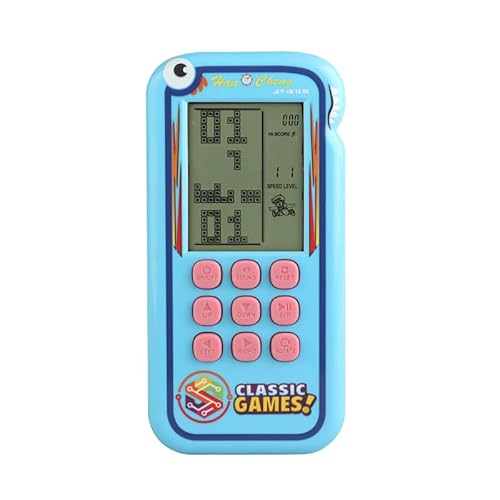 TAQY Niedliche Blockspielkonsole 2500+ Levels Elektronische Spiele Bausteine/Panzer Retro Handheld-Spielgerät für drinnen/draußen Wiederaufladbar Puzzlespielzeug als Geschenk für Kinder (Blue) von TAQY