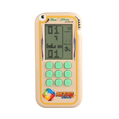 TAQY Niedliche Blockspielkonsole 2500+ Levels Elektronische Spiele Bausteine/Panzer Retro Handheld-Spielgerät für drinnen/draußen Wiederaufladbar Puzzlespielzeug als Geschenk für Kinder (Khaki) von TAQY