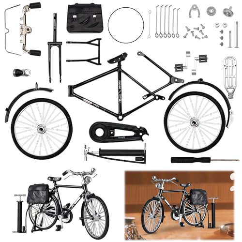 TARKDAK Finger Fahrräder DIY Retro Fahrrad Modell Spielzeug 1:10 Mini Bike Dekoration Ornament Vintage Miniatur für Schlafzimmer Büro Kinder Geschenk von TARKDAK