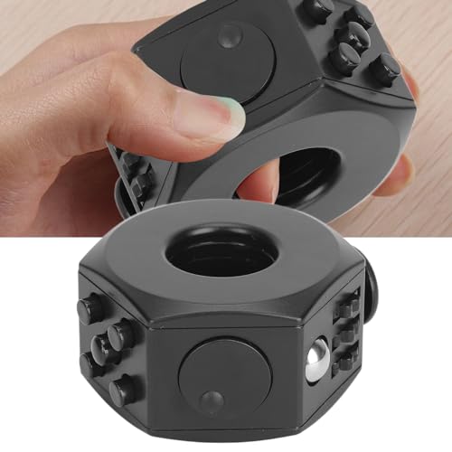 TARSHYRY Zappelring-Roller für Erwachsene, Rotierendes Dekompressionsring-Spielzeug, 360-Grad-Fingerknopf-Roller, Fingerspitzen-Stressreduzierungsring-Spielzeug (Black) von TARSHYRY